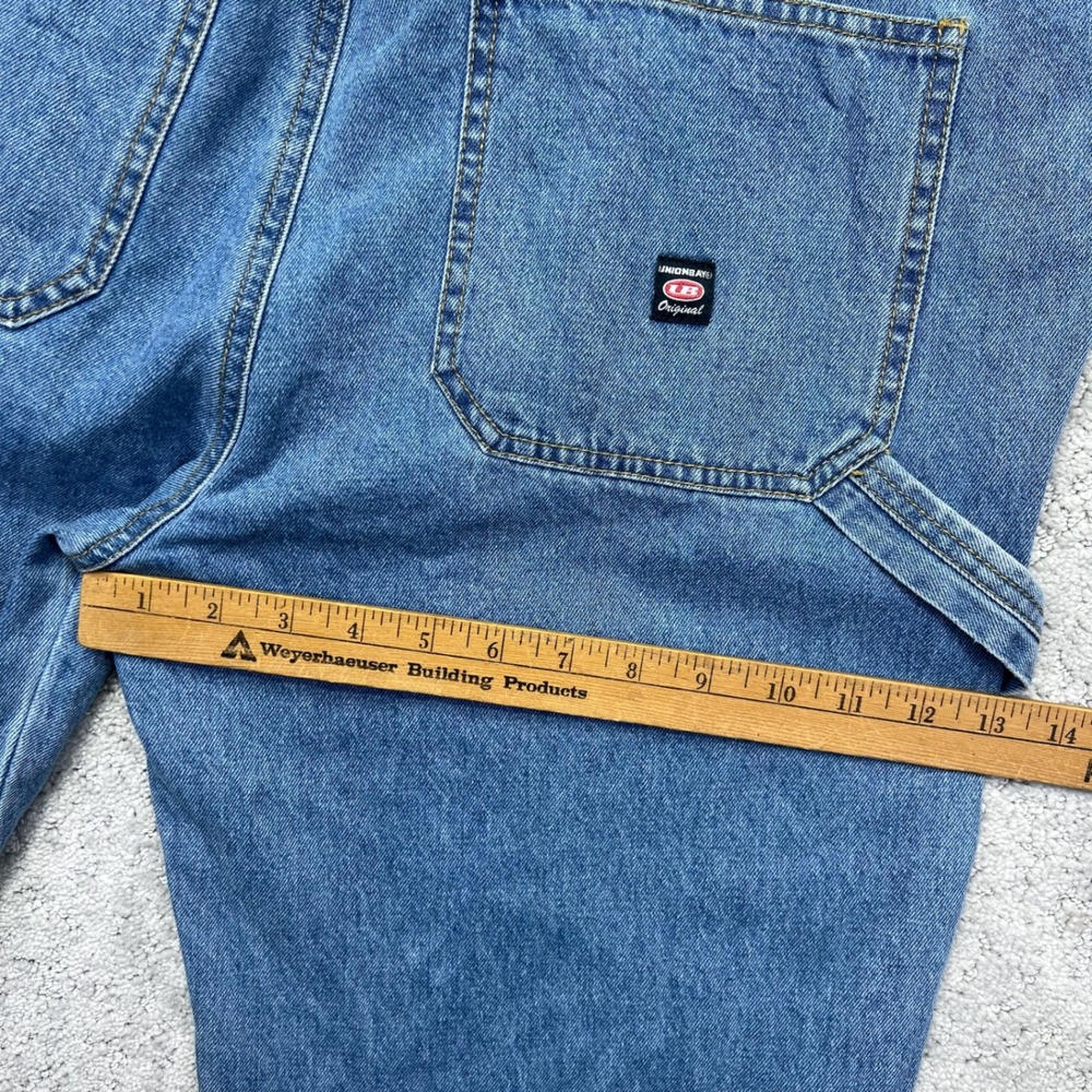 Unionbay Overalls Size Large Blue Denim Bib Jumper Pockets Utility Workwear - Picture 15 of 16